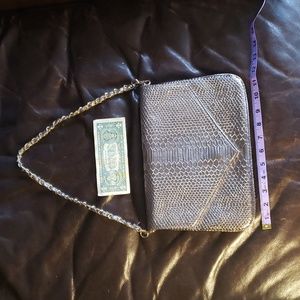 Pewter vegan leather snakeskin